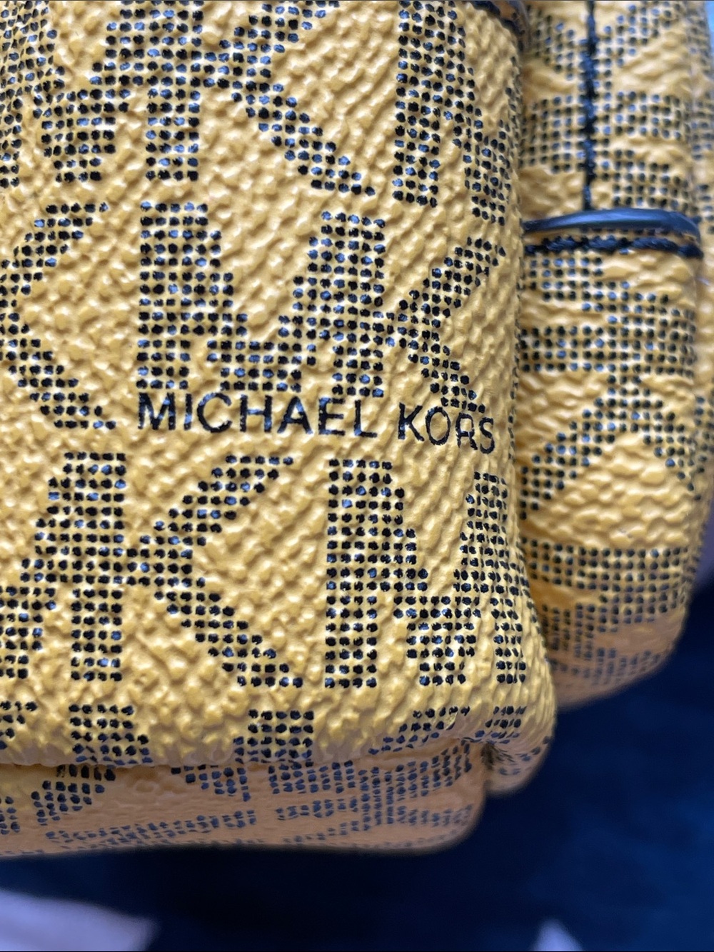 Michael Kors Yellow MK Monogram Mini Backpack - Picture 8 of 11